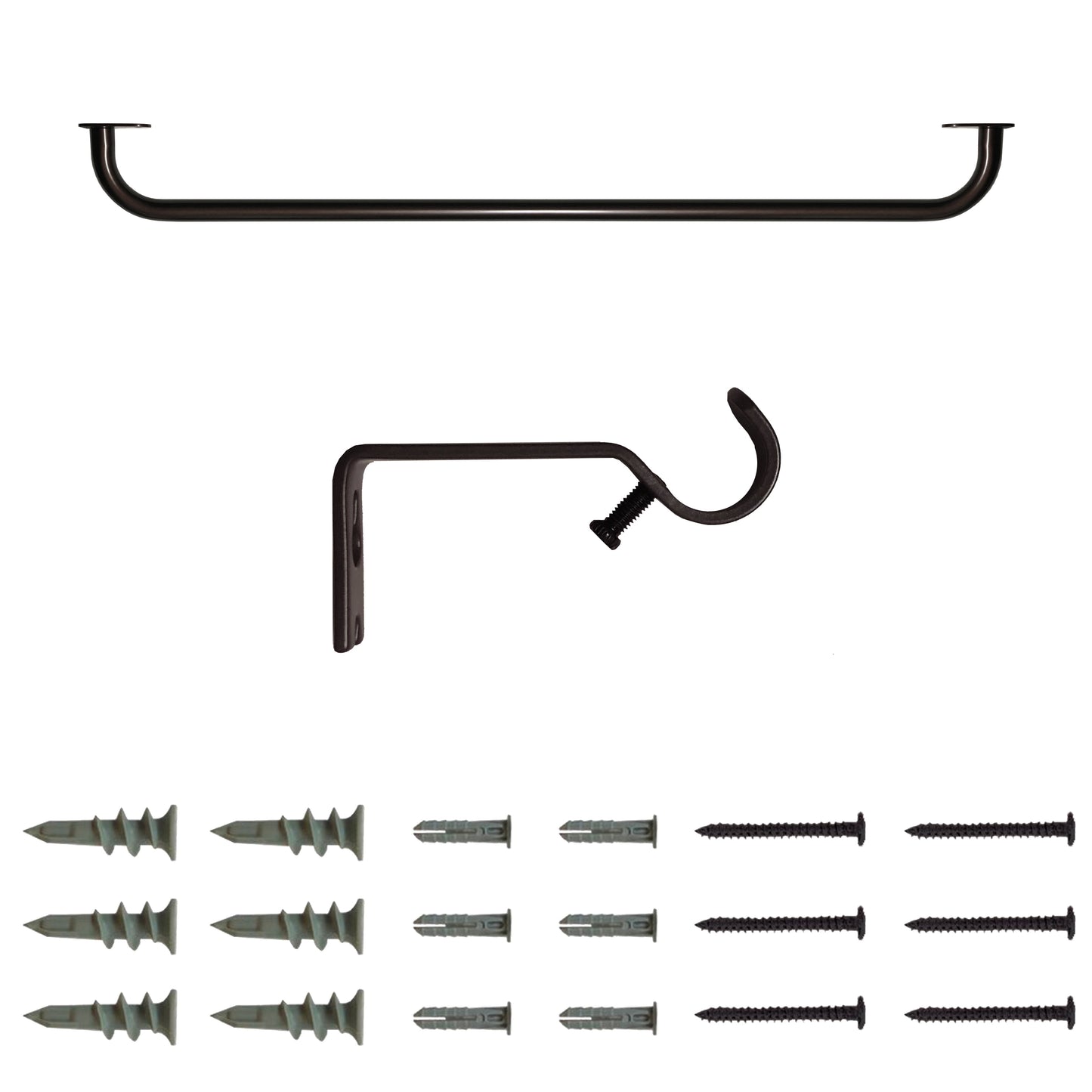 3/4" Diameter Bronze Room Darkening Wrap around Curtain Rod, 30"-84”