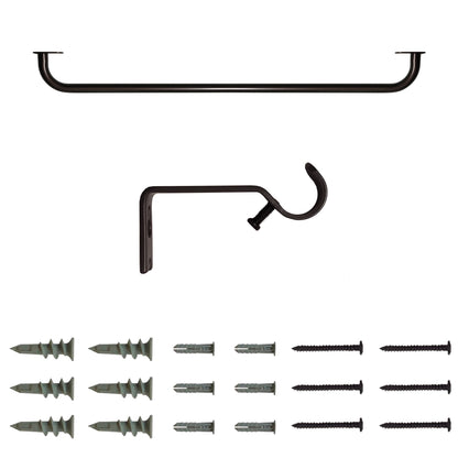 3/4" Diameter Bronze Room Darkening Wrap around Curtain Rod, 30"-84”