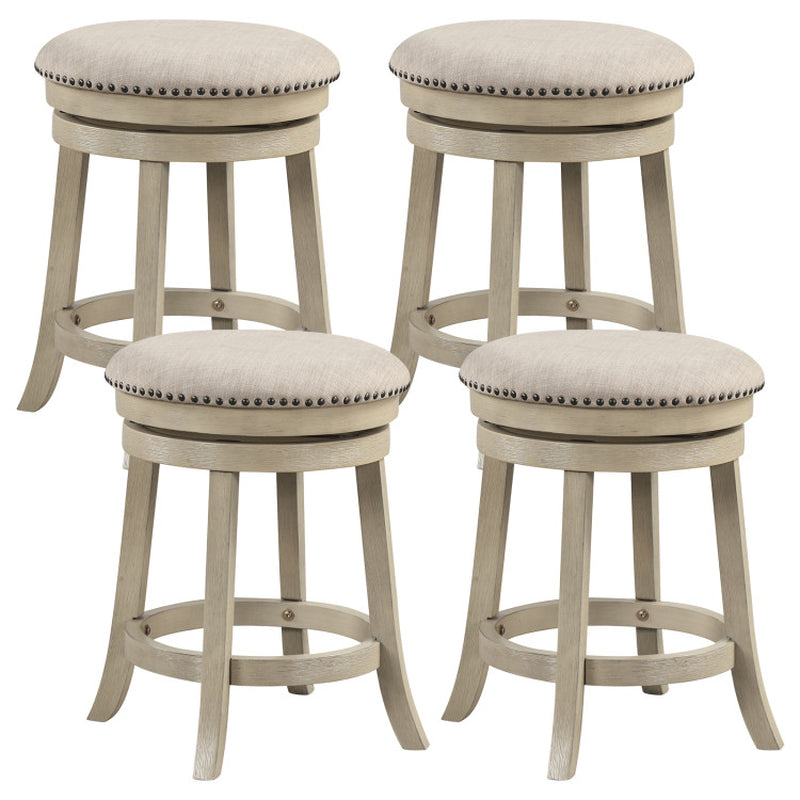 24/26.5 Inches Swivel Bar Stools Set of 2 Wth Wooden Frame