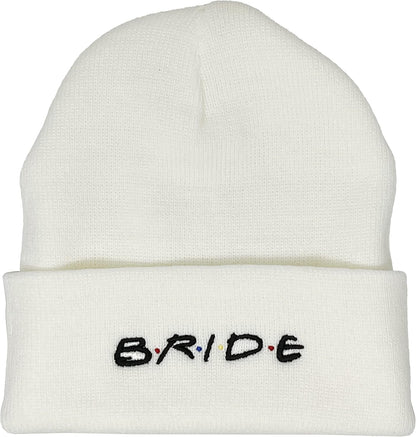 Womens Bride Beanie Warm Knit Embroidered Bride Tribe Skull Cap Hat
