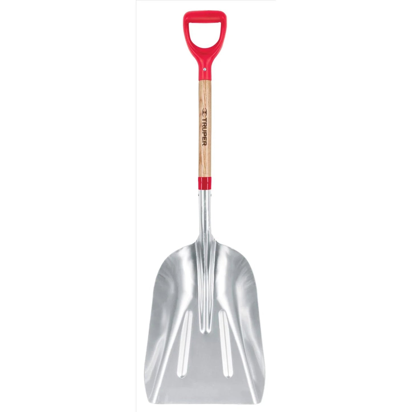 Tru-Tough 45 In. Aluminum Scoop Transfer Shovel with D-Grip and Wood Handle