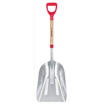Tru-Tough 45 In. Aluminum Scoop Transfer Shovel with D-Grip and Wood Handle
