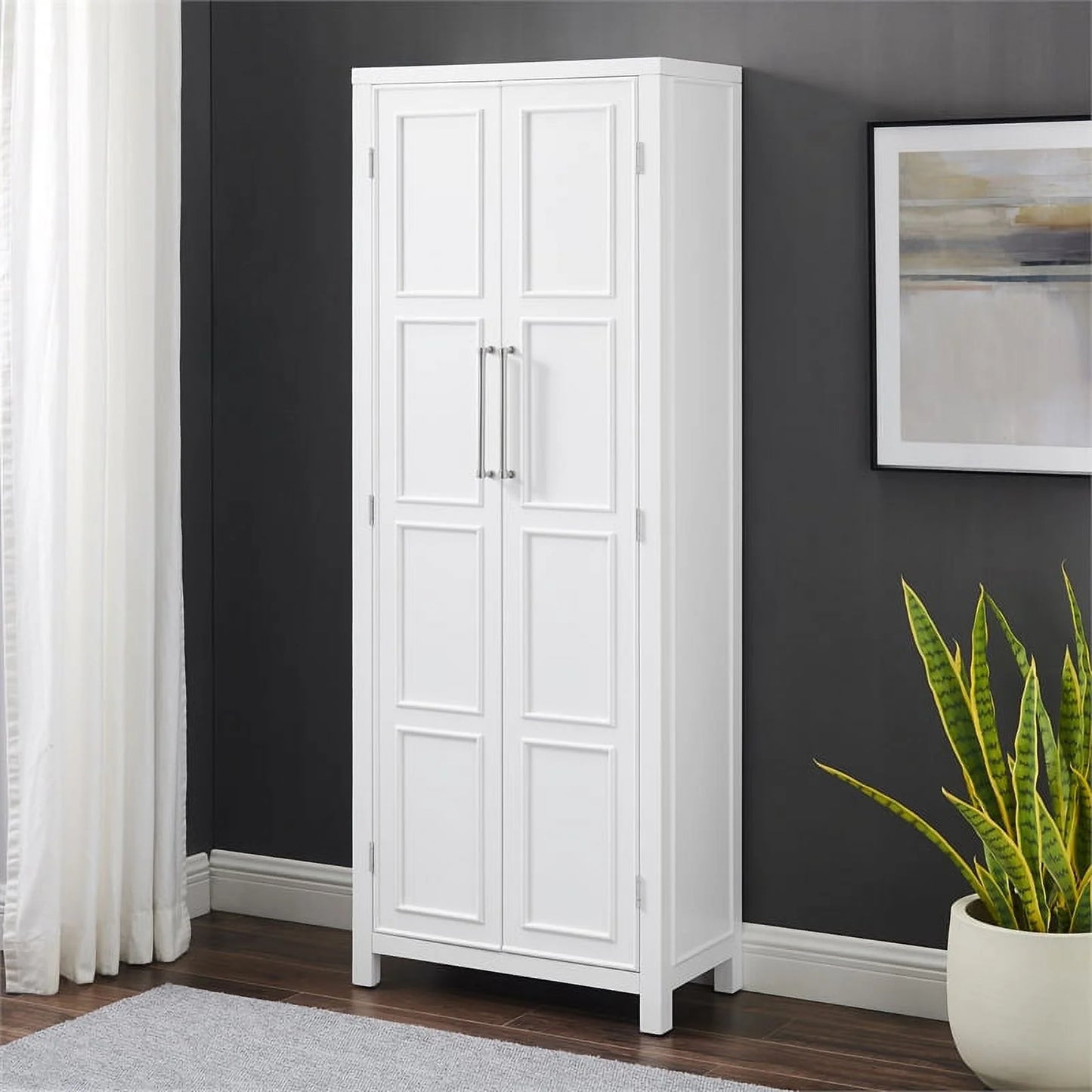 Cutler Modern Wood Storage Pantry in White