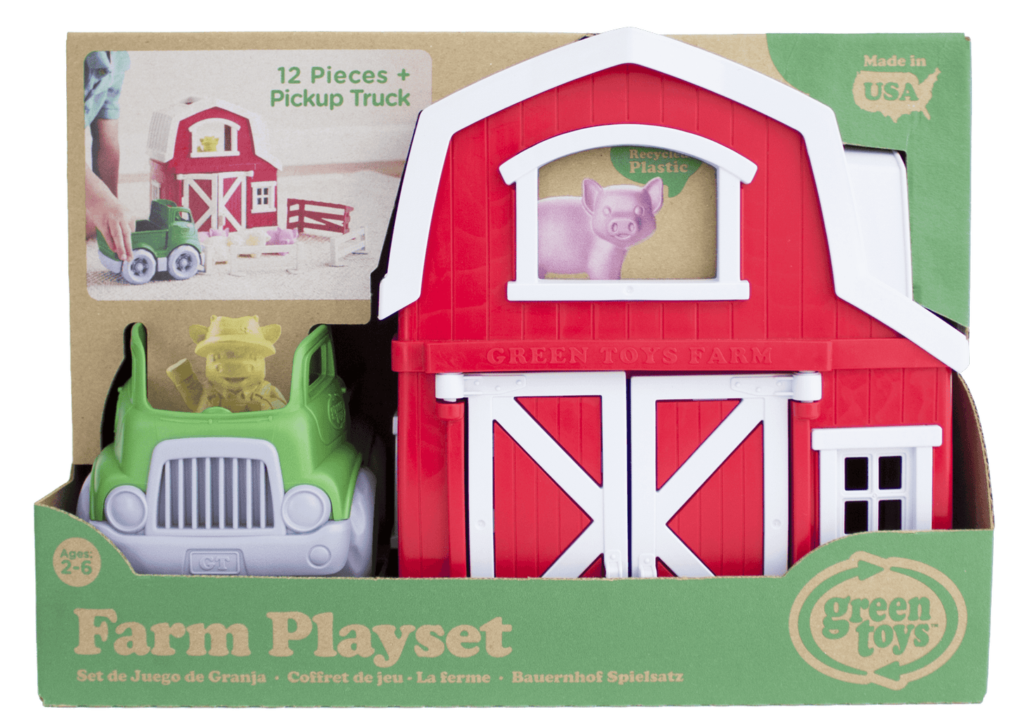 Farm Playset, 100% Recycled Plastic, for Unisex Child Ages 2+