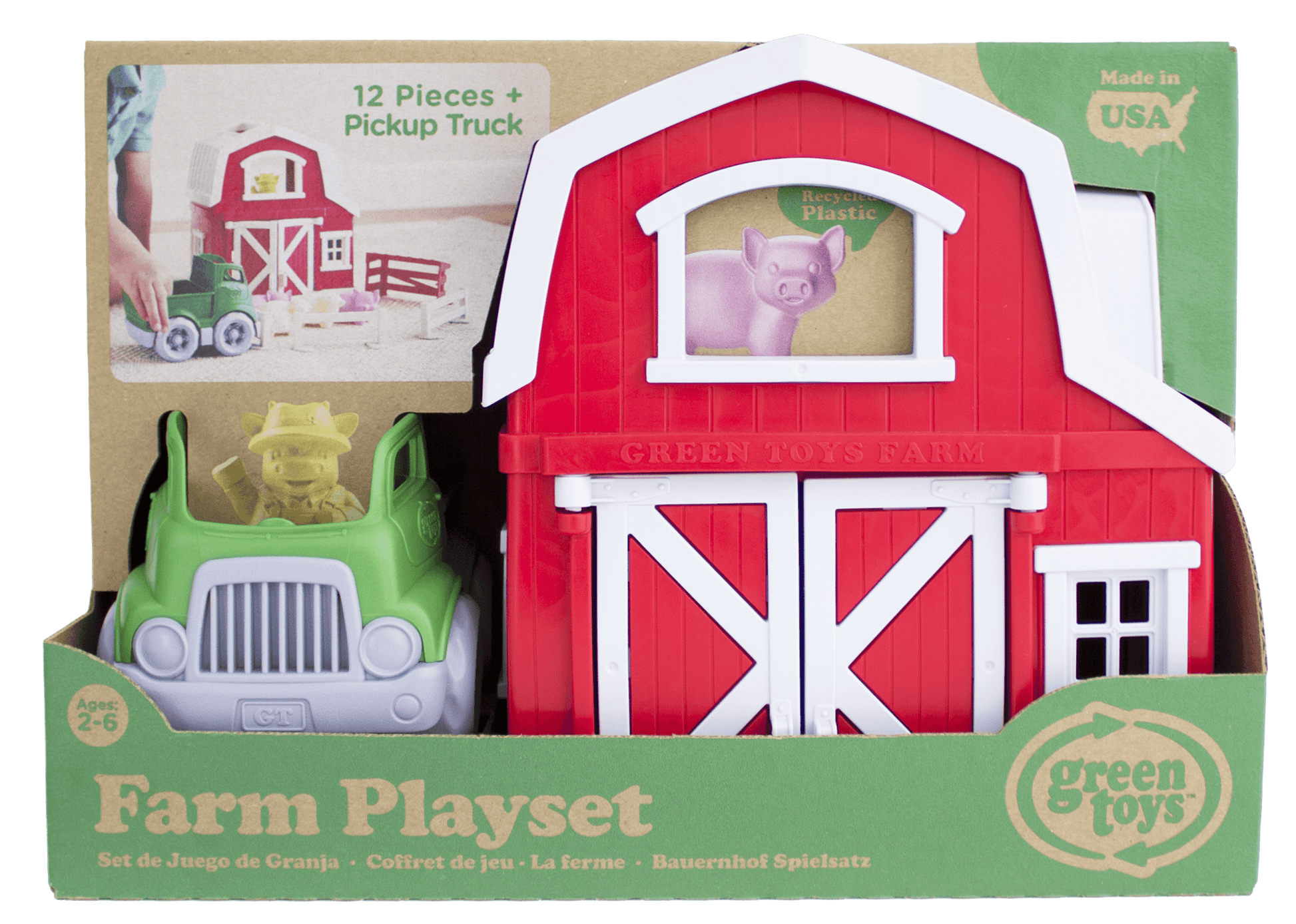 Farm Playset, 100% Recycled Plastic, for Unisex Child Ages 2+