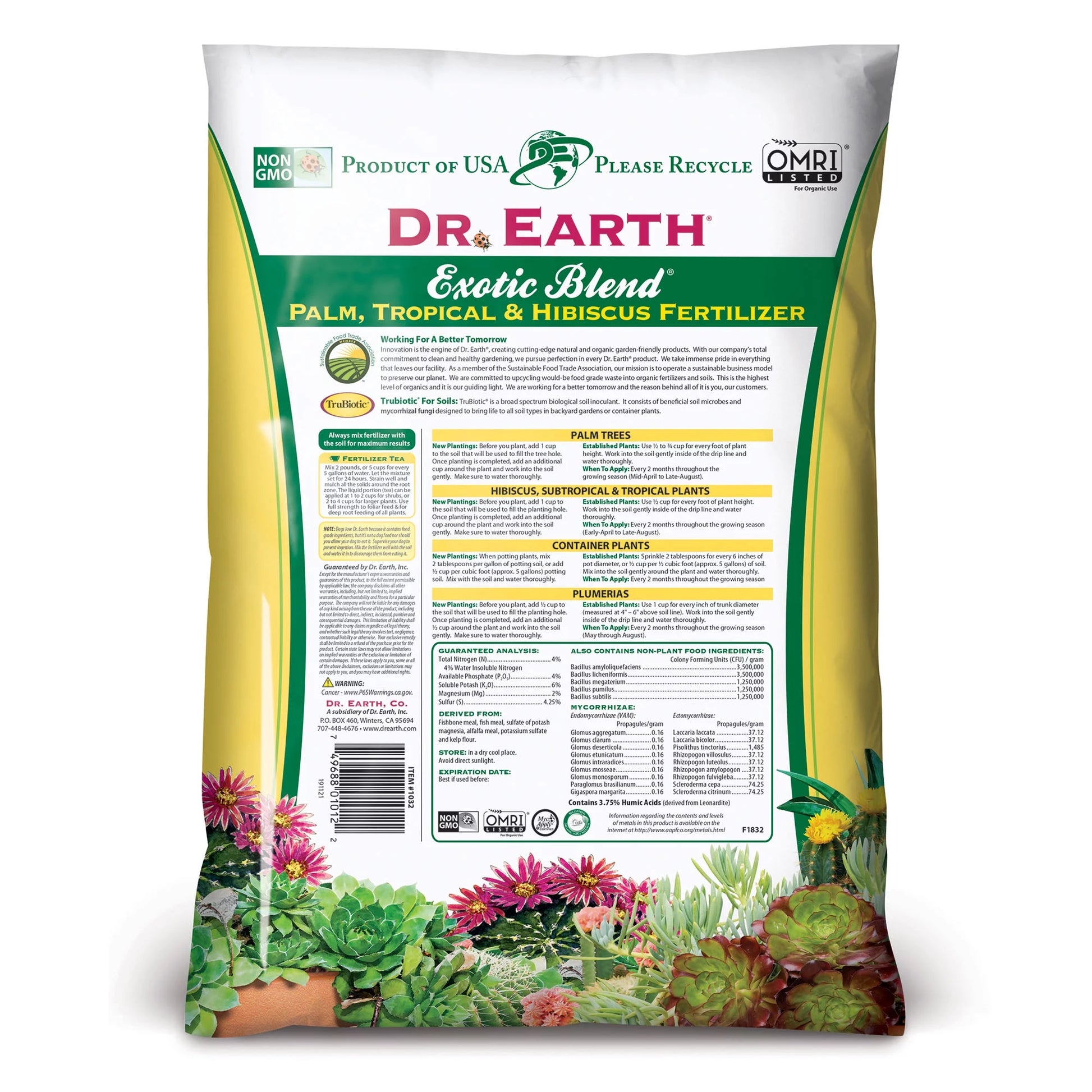 Palm, Tropical & Hibiscus Organic Plant Food, 4-4-6 Fertilizer, 12 Lb.
