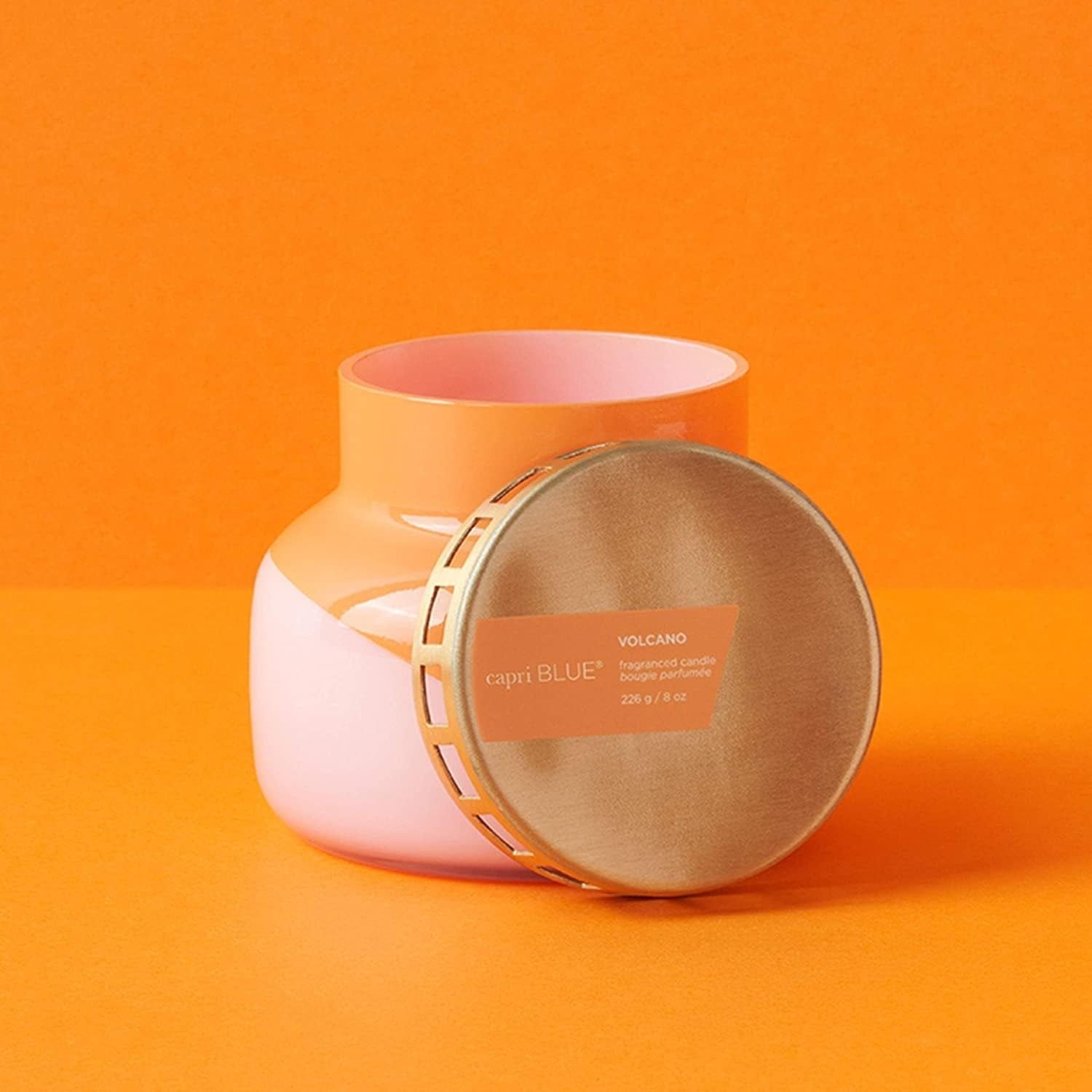 Dual Tone Signature Jar Candle - Luxury Tropical Scented Candles - Long Lasting Soy Wax Blend - Comes in Decorative Glass Jar for Room Decor (Volcano, 8 Oz)