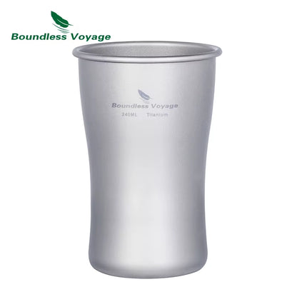 Titanium Beer Travel Mug Single Layer Cup Ultralight Coffee Tea Juicy Cup for Outdoor Camping Picnic Home Use