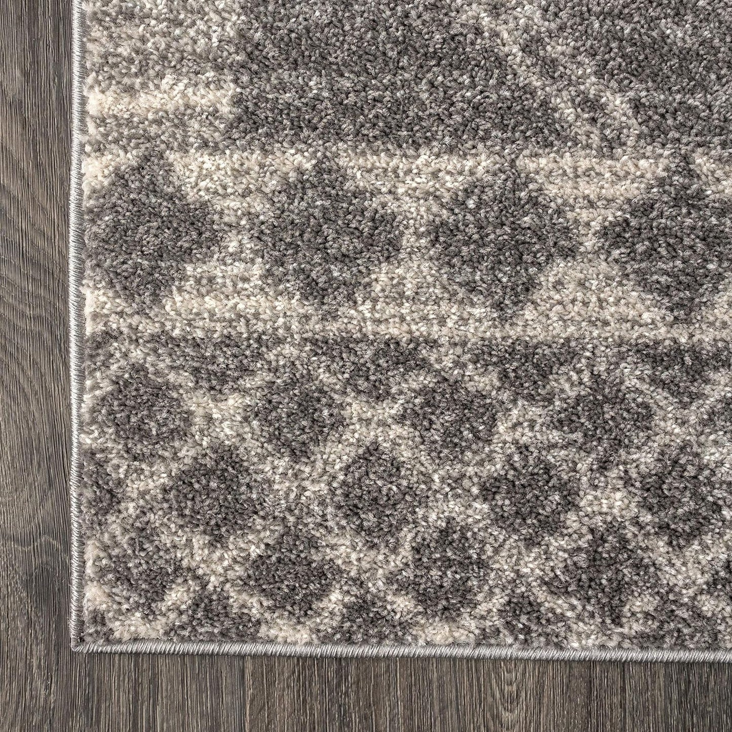 MOH200C-4 Amir Moroccan Beni Souk Indoor -Area Rug Bohemian Farmhouse Rustic Geometric Easy-Cleaning Bedroom Kitchen Living Room Non Shedding, 4 X 6, Gray,Cream
