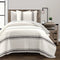 Farmhouse Stripe Reversible Cotton Quilt Black 2Pc Set Twin-Xl