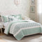 100% Cotton Quilt Set Floral Print, Double Sided Stitching, All Season, Lightweight Coverlet Shabby Chic Bedding Layer, Matching Shams, King/Cal King, Light Teal 6 Piece , Aqua