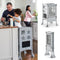 Classic Kitchen Helper® Toddler Tower - Gray: Folding, Adjustable Height, Learning Step Stool for Kids, W/Chalkboard | Montessori Collapsible Safety Non-Slip Platform