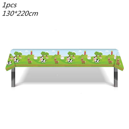 Farm Animals Theme Birthday Party Decoration Kids Paper Napkins Plates Cups Bags Disposable Party Tableware Decorative Plates