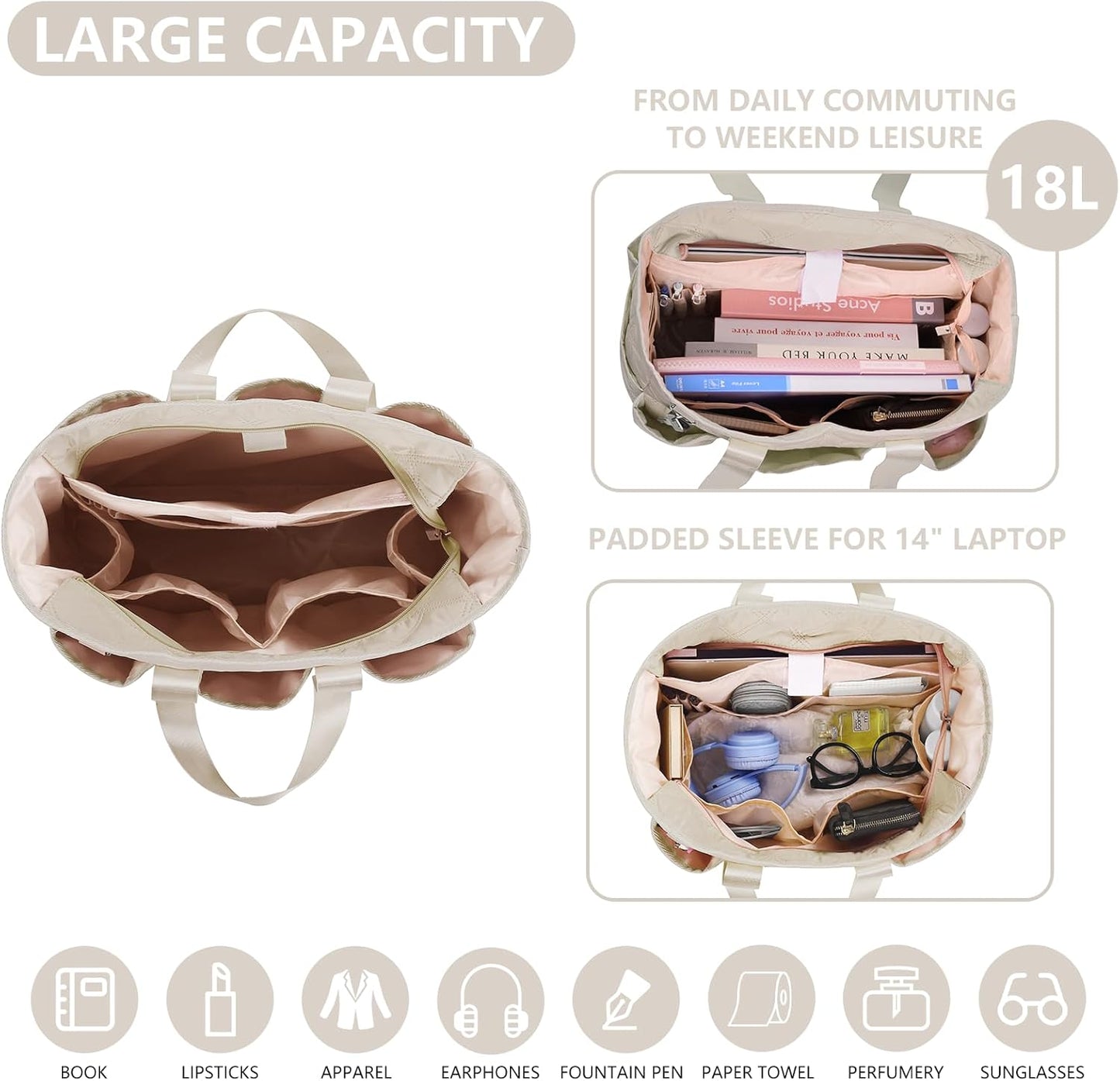 Tote Bag for Women with Zipper Teacher Tote Bag Clinical Bag Nursing Bag Travel