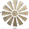 28" Farmhouse Galvanized Windmill Wall Sculpture Home Decor Rustic Metal Rustic Wall Art Decoration, Beige