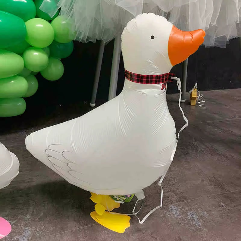 6Pcs Cute Duck Walking Balloons Farm Animal Foil Baloons Baby Farm Party Walking Ballon for Kids Boy Birthday Party Favor