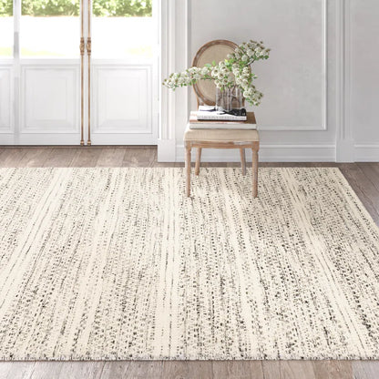 Sylvie Chevron Flatweave Wool Cream/Black Area Rug