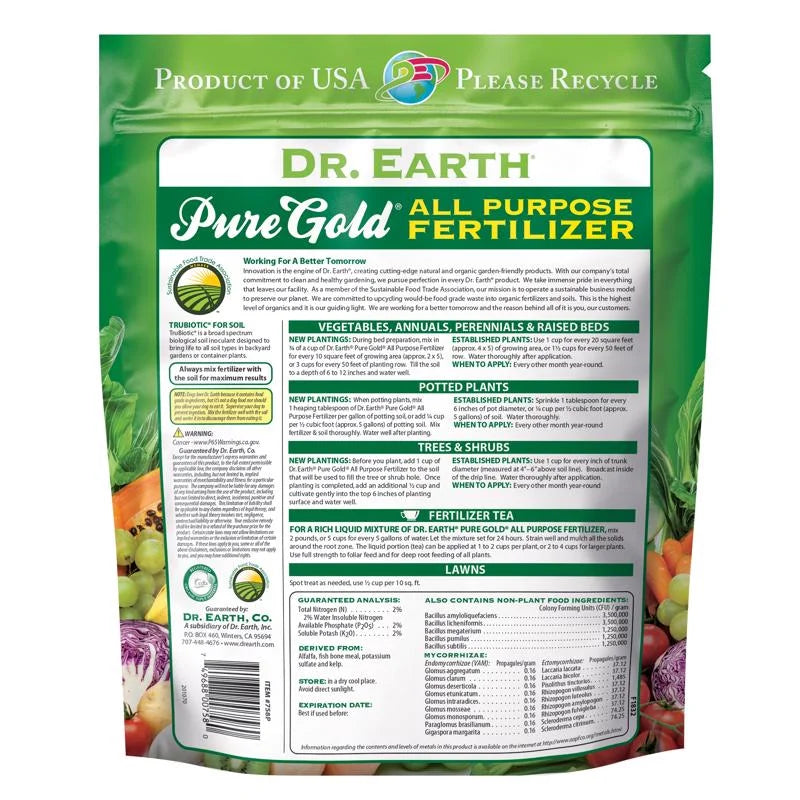 Organic & Natural Pure Gold All Purpose Plant Food, 2-2-2 Fertilizer, 3 Lb.