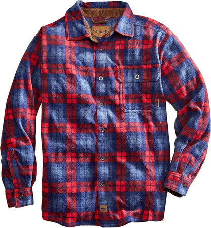 Mens Plaid Shirts for Men - Heavyweight Buffalo Plaid Fleece Shirt - Soft