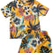 Toddler Baby Boys Summer Shorts Set Floral Outfits Button down Shirt Top Bermuda Shorts Hawaiian Clothes 2 PCS