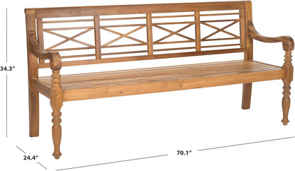 Patio Collection Martin Adirondack Acacia Wood Bench, Natural