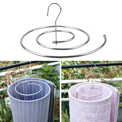Save Space Stainless Steel Blanket Hanger round Spiral Quilt Sheets Hanger Rotating Drying Rack Home Storage