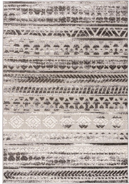 Modern Stripes Geometric Indoor/Outdoor Area Rug 5' X 7' Gray