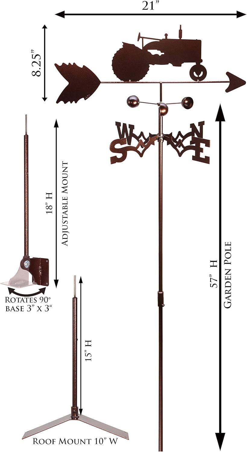 Tractor Farmall International Weathervane (Garden Stake Included)