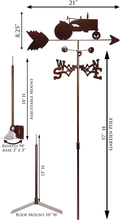 Tractor Farmall International Weathervane (Garden Stake Included)