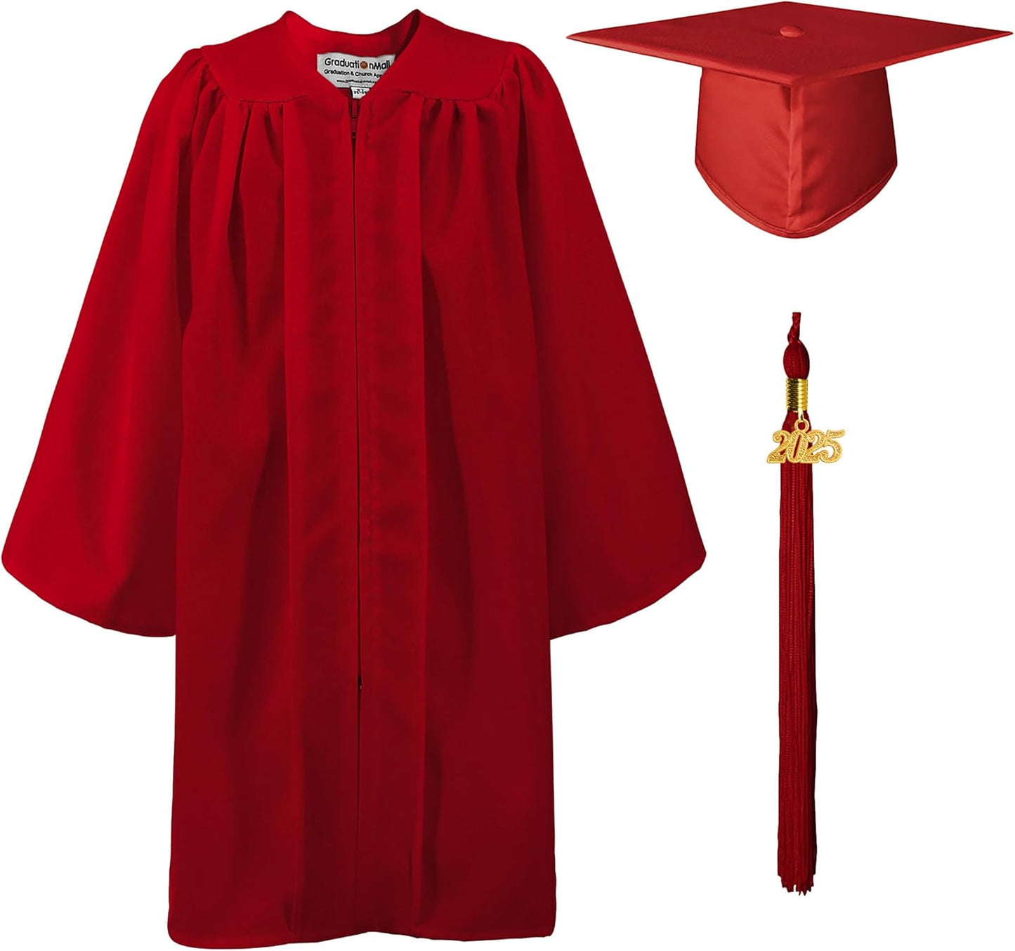 Matte Kindergarten Graduation Gown Cap Set with 2025 Tassel