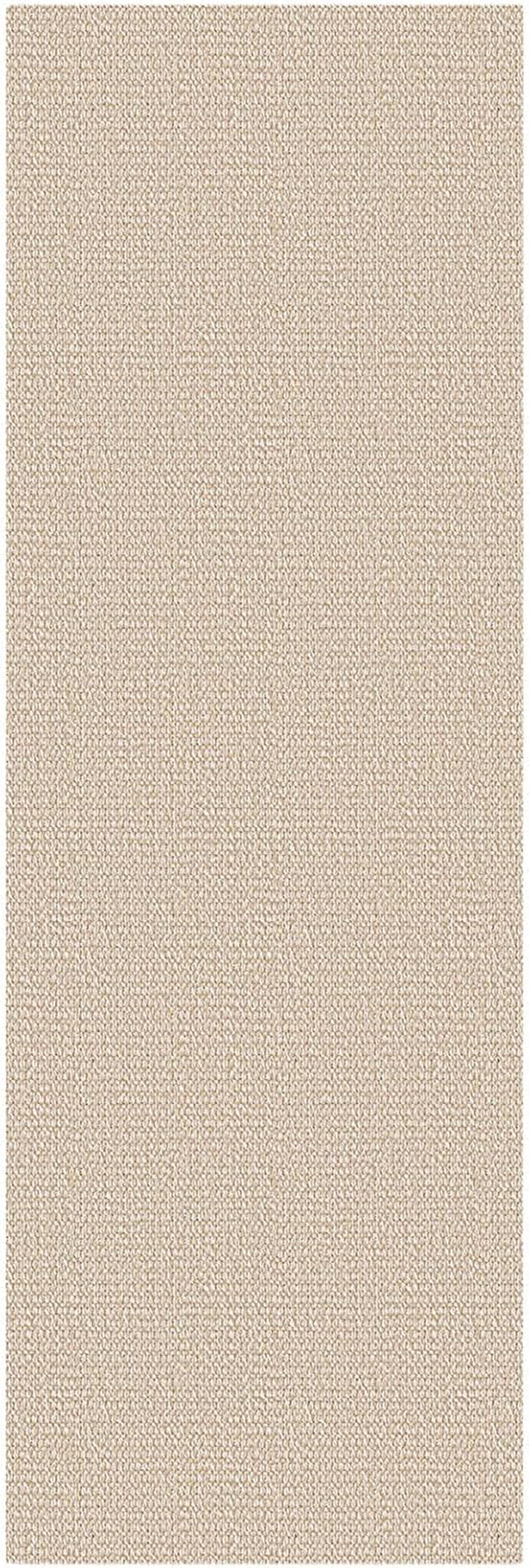 Washable Runner Rug 2X6 Ft Non Slip Runners for Hallways Cotton Rubber Backed Kitchen Runner Braided Indoor Floor Carpet Runners for Entryway, Hallway, Kitchen, Bedroom, Beige/White