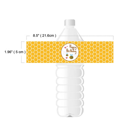 24Pcs/Lot Butterfly Bee Theme Water Bottle Labels Butterfly Bee Bottle Stickers Butterfly Bee Birthday Party Decorations