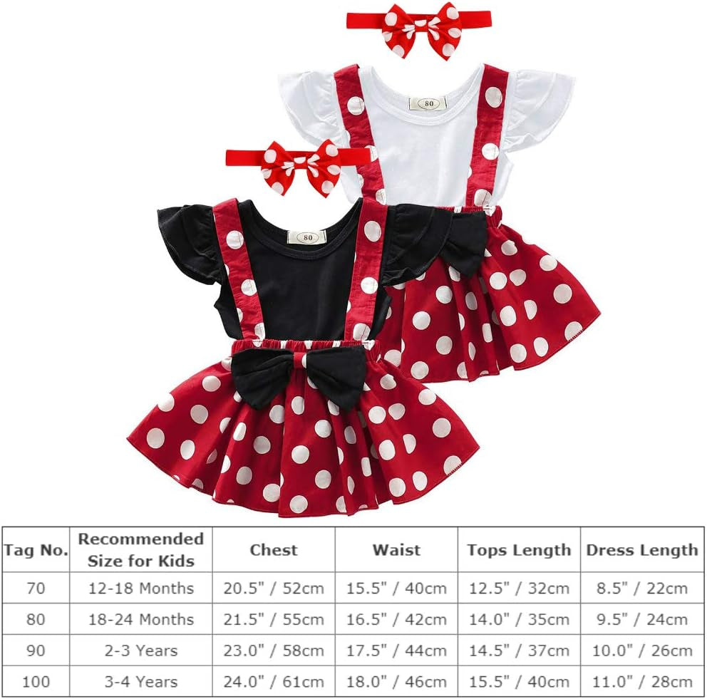 Polka Dots Tutu Costume for Baby Girl Princess 1St Birthday Party,Dress up W/Overall Suspender Skirt,Headband
