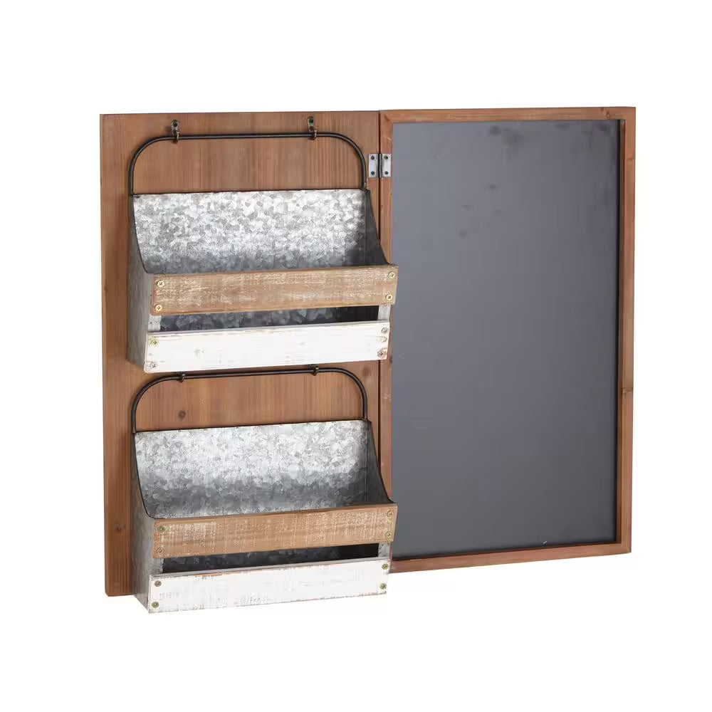 Brown Wood Farmhouse Magazine Rack Holder