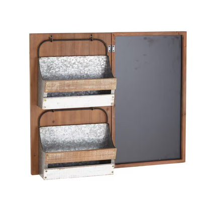 Brown Wood Farmhouse Magazine Rack Holder