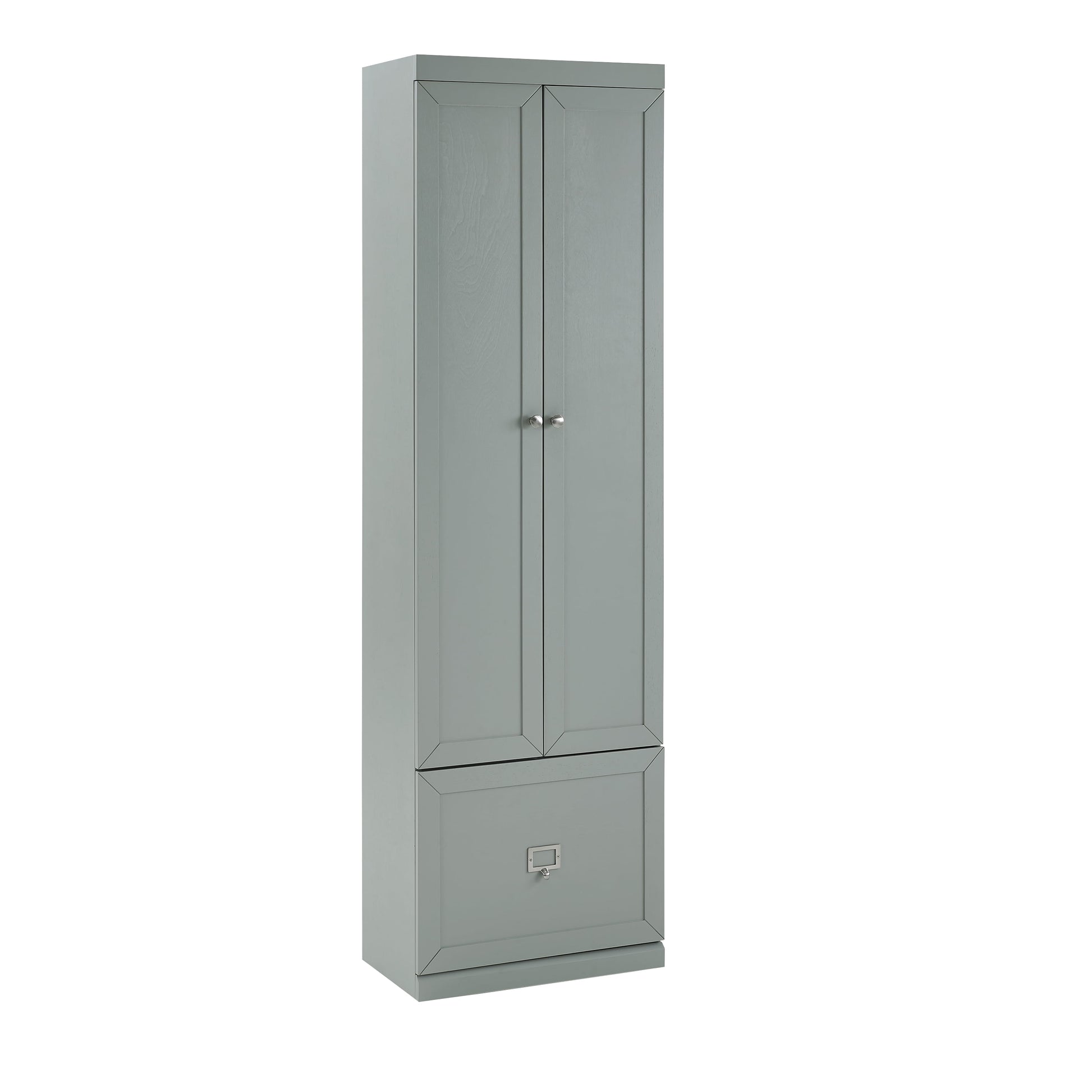 Harper Modern Wood/Metal Pantry Closet in Gray