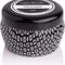 Volcano Scented Mini Tin Jar Candle - Printed Mini Tin Candles for Home Scented with Tropical Fruit & Sugared Citrus - Long Lasting Soy Wax Blend - Black (3 Oz)