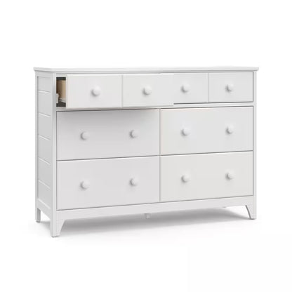 Moss 6-Drawer White Dresser