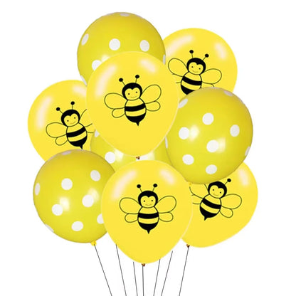Bumble Bee Themed Happy Bee Day Balloons Happy Birthday Banner Honey Bee Party Decoration Cake Topper Baby Shower Party Supplies