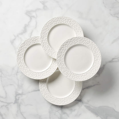 Blossom Lane 4-Piece Accent Plate Set, 4.10 LB, White