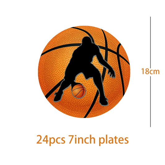 Basketball Theme Birthday Decorations Party Disposable Tableware Paper Napkins Cups Plates Tablecloths Straw