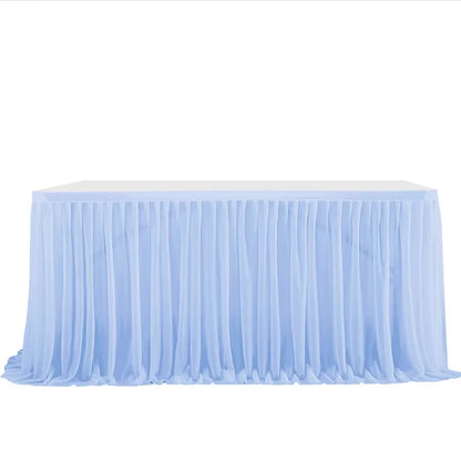 6/9FT Party Table Skirt Birthday Pleated Dessert Tablecloth Cover Wedding Festive Table Skirting Baby Shower Home Table Decor