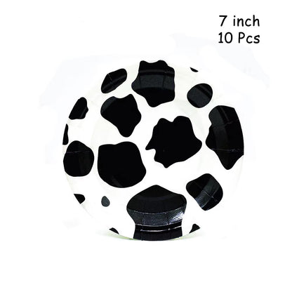 Farm Cow Theme Birthday Party Disposable Cup Plate Tablecloth Animal Cow Balloons Baby Shower Wedding Decoration Kids Favors