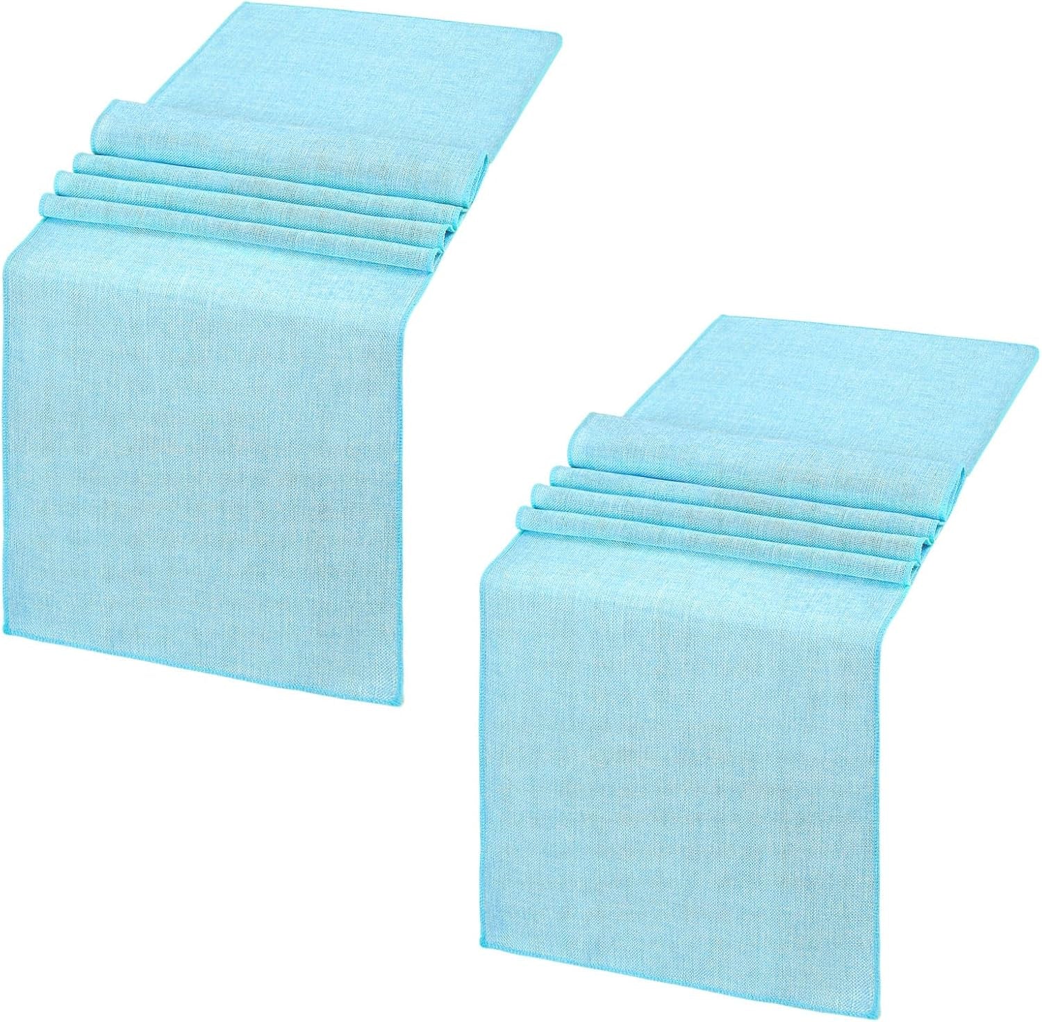 Burlap Table Runner Baby Blue Party Table Runners 2 Pack 13X84 Inch Farmhouse Spring Table Linen for Family Dining Ceremony Table Decoration