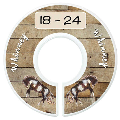 Baby Nursery Closet Dividers, Barnyard Themed, 6 Piece Set, Plastic, Multicolor, 3.5 in Height and Width, 1 3/8 in Diameter Opening