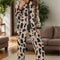 Button Up Long Sleeve Top and Pants Lounge Set