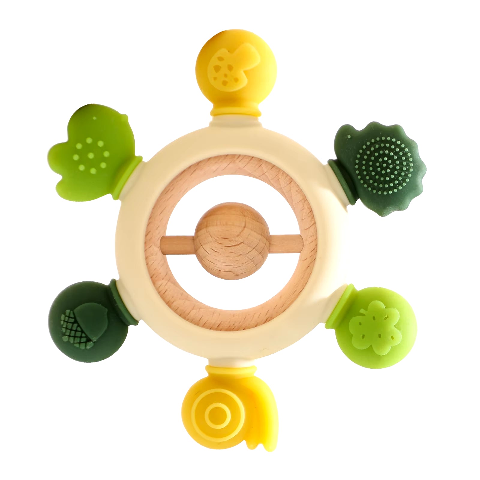 1Pc Baby Teether Music Rattles for Kids Animal Crochet Rattle Elephant Giraffe Ring Wooden Babies Gym Montessori Children'S Toys