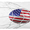 Sports Throw Pillow Cushion Cover, USA American Flag Printed on a Soccer Ball in a Net for Goal and Success Competition Art, Decorative Rectangle Accent Pillow Case, 26" X 16", Navy Blue