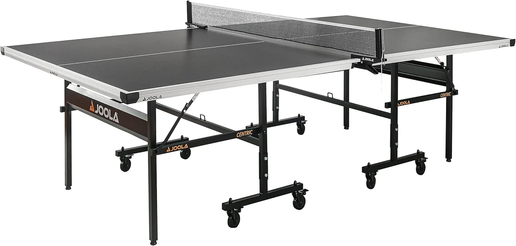 inside Professional MDF Indoor Ping Pong Table with Quick Clamp Table Tennis Net and Post Set - 10 Minute Easy Assembly - Tournament Quality - Foldable with Single Player Playback Mode
