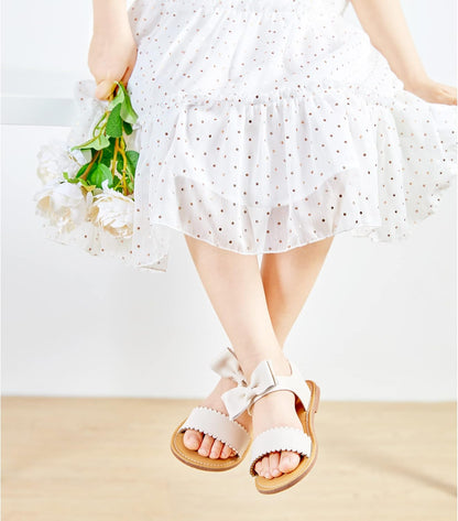 Toddler Girl Sandals - Flower Girl Dress Shoes Open Toe Little Kid Summer Flats